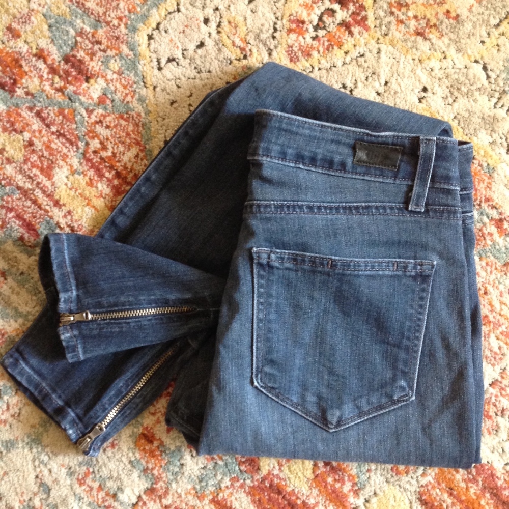 PAIGE High Rise Ankle Zip Skinny Jeans Size 28